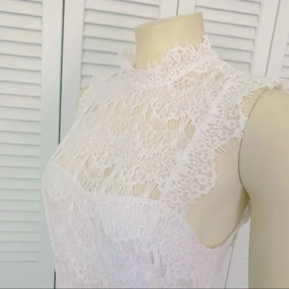 Free People Daydream White Lace Slip Mini Dress Medium